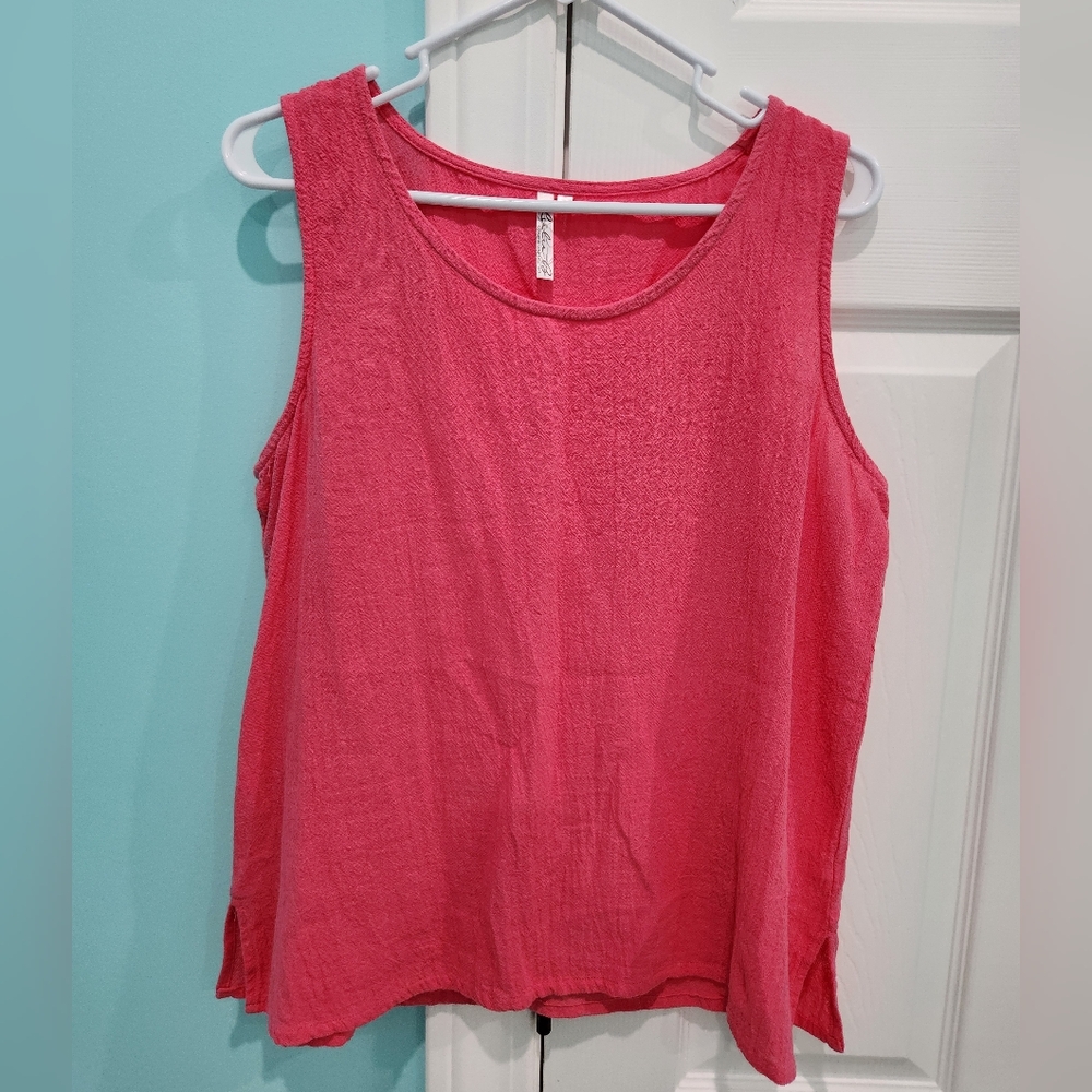 Lulu-B Pink Sleeveless Scoop Neck Tank Top